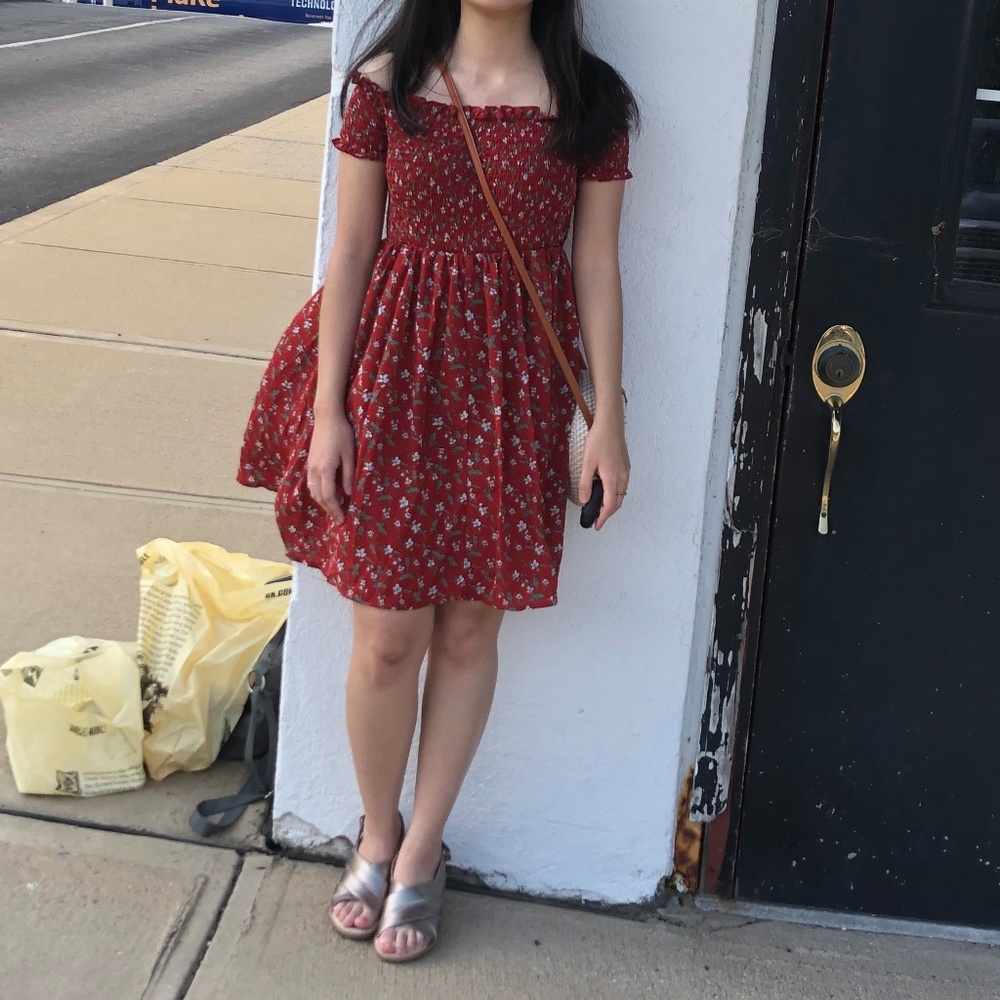 Off shoulder frilled dress